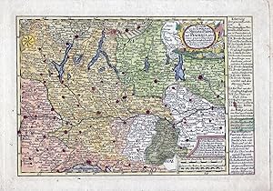 Bild des Verkufers fr Das meiste von der Lombardey als Meyland, Parma und Piacenza, nebst einen grossen Theil der angrentzenden Laender." - Lombardia Milano Parma Piacenza Brescia Cremona Pavia Italia map carta zum Verkauf von Antiquariat Steffen Vlkel GmbH