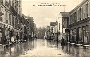 Ansichtskarte / Postkarte Levallois Perret Hauts de Seine, La Crue de la Seine, Janvier 1910, La ...