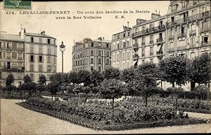 Ansichtskarte / Postkarte Levallois Perret Hauts de Seine, Un coin des Jardins de la Mairie vers ...