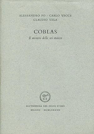 Bild des Verkufers fr Coblas. Il mistero delle sei stanze zum Verkauf von Studio Bibliografico Marini