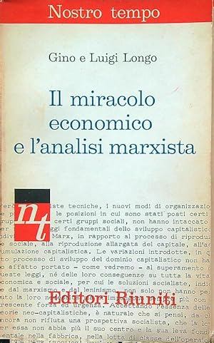 Imagen del vendedor de Il miracolo economico e l'analisi marxista a la venta por Librodifaccia