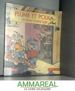 Bild des Verkufers fr Plume et polka beau timbre bleu zum Verkauf von Ammareal