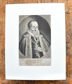 Kupferstich-Porträt in Schabkunst von J.J. Haid. Adolphus Occo.
