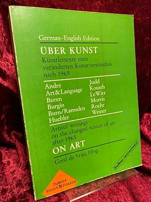 Über Kunst. Künstlertexte zum veränderten Kunstverständnis nach 1965. Übertragen aus dem Englisch...