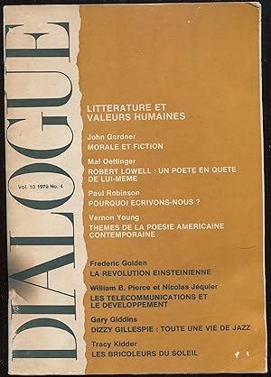 Image du vendeur pour Dialogue Vol. 10, 1979, n4 - Littrature et valeurs humaines mis en vente par LibrairieLaLettre2