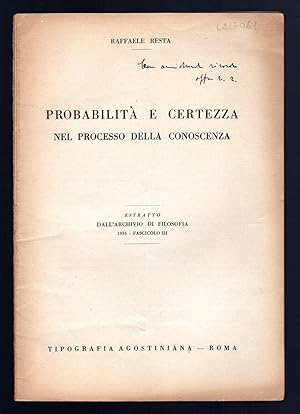 Imagen del vendedor de Probabilit e certezza nel processo della conoscenza a la venta por Sergio Trippini