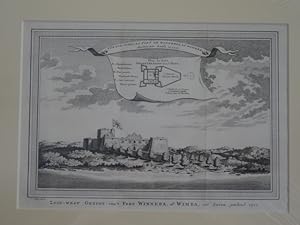 Kupferstich - Zuid-West Gezigt van 't Fort Winneba, of Wimba, uit Smith, getekend Jacob van der S...
