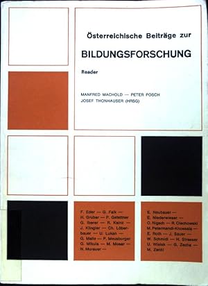 Bild des Verkufers fr sterreichische Beitrge zur Bildungsforschung; Sonderheft Reader; zum Verkauf von books4less (Versandantiquariat Petra Gros GmbH & Co. KG)