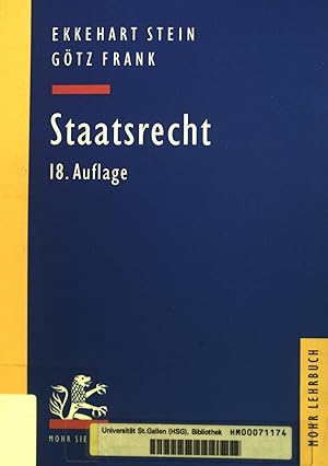 Bild des Verkufers fr Staatsrecht. Mohr-Lehrbuch zum Verkauf von books4less (Versandantiquariat Petra Gros GmbH & Co. KG)