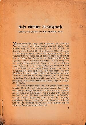 Unser türkischer Bundesgenosse. Vortrag 9. Juni 1915.