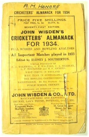 Image du vendeur pour John Wisden's Cricketers' Almanack for 1934 mis en vente par PsychoBabel & Skoob Books