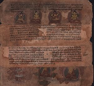 Tibetanischer Gebetsfächer. Einzelblätter, beidseitig handbeschriebenen.