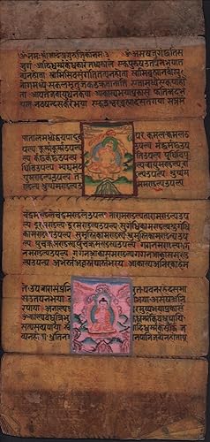 Tibetanischer Gebetsfächer. Leporello mit neun, meist beidseitig beschriebenen Segmenten.