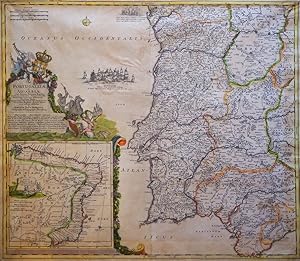 Portugalliae et Algarbiae cum finitimis Hispaniae Regnis: Castiliae, Legionis, Andalusiae, Extrem...