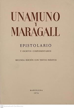 Seller image for Unamuno y Maragall. Epistolario for sale by Llibres Capra