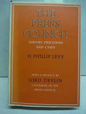 Seller image for The Press Council History, Procedure and Cases for sale by Imperial Books and Collectibles