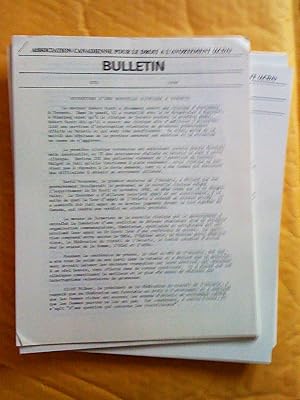 Bulletin de l'Association canadienne pour le droit à l'avortement (ACDA), 17 numéros