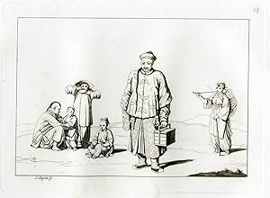 Bild des Verkufers fr Antique Print-CLOTHES-CITIZENS-PEASANT-CHINA-PL.LXVIII.-Ferrario-Bigatti-c.1827 zum Verkauf von Pictura Prints, Art & Books