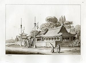 Bild des Verkufers fr Antique Print-MANDARIN-ARCHITECTURE-CHINA-PL.LIV.-Ferrario-Bigatti-c.1827 zum Verkauf von Pictura Prints, Art & Books