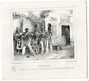 Bild des Verkufers fr Antique Print-SOLDIERS-FIGHTING-HOUSE-ALPHABET-PL.17-Charlet-1835 zum Verkauf von Pictura Prints, Art & Books