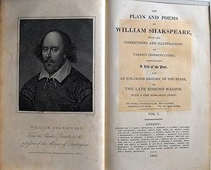Imagen del vendedor de The Plays and Poems of William Shakespeare, with the Corrections and Illustrations of Various Commentators; Comprehending A Life of the Poet, and An Enlarged History of the Stage by the Late Edmond Malone. With a New Glossarial Index. a la venta por John Price Antiquarian Books, ABA, ILAB