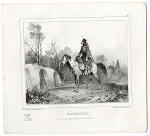 Antique Print-SOLDIER-HORSE-BATTLEFIELD-FIGHT-ALPHABET-PL.11-Charlet-1835