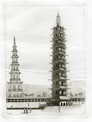 Antique Print-NANJING-TOWER-BUILDING-CHINA-PL.LVII.-Ferrario-Rossi-c.1827