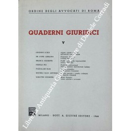 Bild des Verkufers fr Quaderni Giuridici V zum Verkauf von Libreria Antiquaria Giulio Cesare di Daniele Corradi