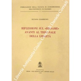 Bild des Verkufers fr Riflessioni sul riesame avanti al tribunale della libert zum Verkauf von Libreria Antiquaria Giulio Cesare di Daniele Corradi