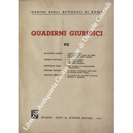 Bild des Verkufers fr Quaderni Giuridici VII zum Verkauf von Libreria Antiquaria Giulio Cesare di Daniele Corradi