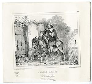 Antique Print-FAT-MAN-KING-RIDING-KINGDOM-DONKEY-ALPHABET-PL.24-Charlet-1835