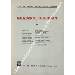 Bild des Verkufers fr Quaderni Giuridici VI zum Verkauf von Libreria Antiquaria Giulio Cesare di Daniele Corradi