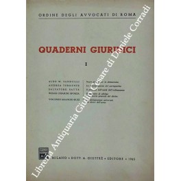 Seller image for Quaderni Giuridici I for sale by Libreria Antiquaria Giulio Cesare di Daniele Corradi