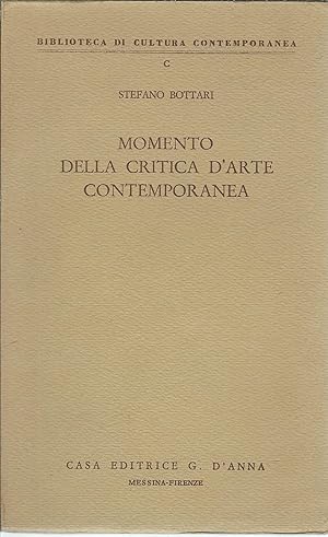 Immagine del venditore per MOMENTO DELLA CRITICA D'ARTE CONTEMPORANEA BIBLIOTECA DI CULTURA CONTEMPORANEA venduto da Libreria Rita Vittadello