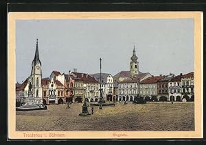 Ansichtskarte Trautenau / Trutnov, Ringplatz mit Denkmal
