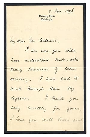 Seller image for 1896 Autograph Letter Signed by Archibald Primrose, Prime Minister of the United Kingdom, 5th Earl of Rosebery for sale by Ian Brabner, Rare Americana (ABAA)