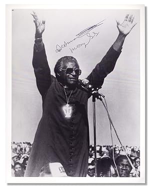 Bild des Verkufers fr [Autograph Portrait Print of Bishop Desmond Tutu, Nobel Peace Prize Recipient and South African Non-Violent, Anti-Apartheid Activist] zum Verkauf von Ian Brabner, Rare Americana (ABAA)