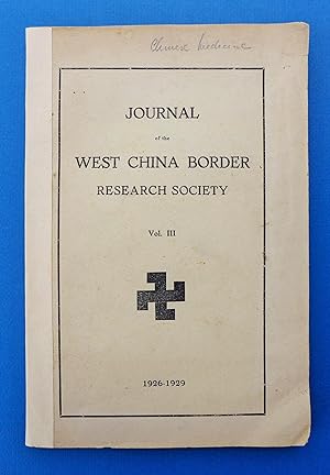 Journal of the West China Border Research Society: Volume III 1926-29