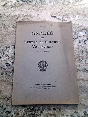 ANALES DEL CENTRO DE CULTURA VALENCIANA. Segunda época. Año VII. Septiembre-Diciembre 1946. nº 16