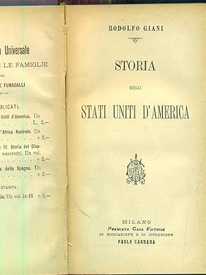 Bild des Verkufers fr Storia degli Stati uniti d'America zum Verkauf von Librodifaccia