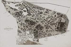 Bild des Verkufers fr (Plan von Laxenburg um 1820). Umrissradierung. Privatdruck. Quer Gr. 2 (34 x 50 cm). zum Verkauf von Georg Fritsch Antiquariat