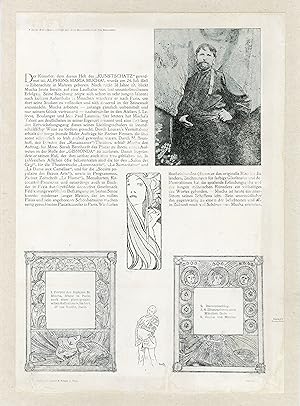 "DER KUNSTSCHATZ 1898" / Planche originale n°9 entoilée éditée par GERLACH UND SCHENK (Wien 1898)...