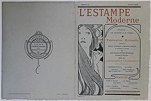 "L'ESTAMPE MODERNE N°18" MUCHA octobre 1898 / Couverture originale entoilée tirée à 150 exemplair...