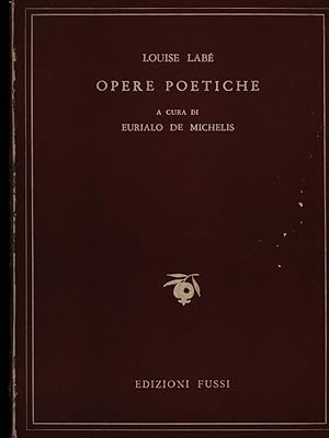 Bild des Verkufers fr Opere poetiche zum Verkauf von Librodifaccia