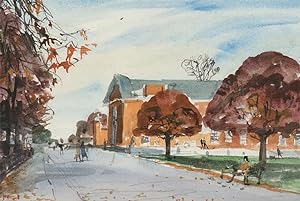 Seller image for Ronald Olley (b.1923) - c. 2000 Watercolour, Autumnal Street Scene for sale by Sulis Fine Art