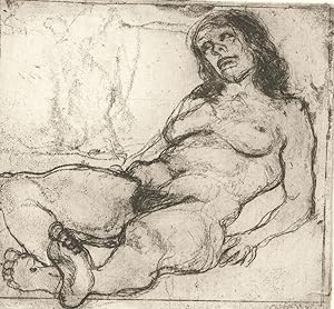 Seller image for Ronald Olley (b.1923) - c. 2000 Etching, Leaning Female Nude for sale by Sulis Fine Art