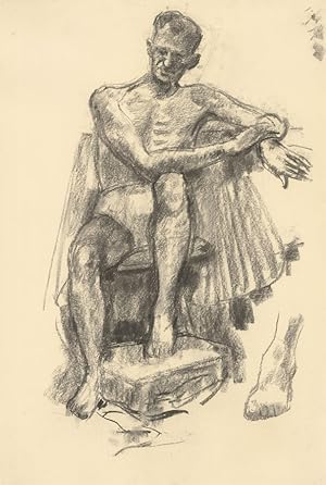 Seller image for Clifford H. Thompson (1926-2017) - Graphite Drawing, Seated Male Figure for sale by Sulis Fine Art