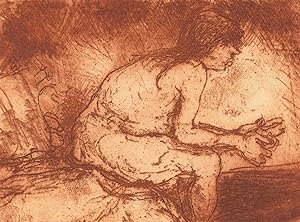 Seller image for Ronald Olley (b.1923) - Signed c. 2000 Etching, Woman Contemplates for sale by Sulis Fine Art