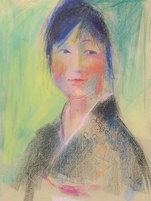 Seller image for John Ivor Stewart PPPS (1936-2018) - Contemporary Pastel, Dynamic Portrait for sale by Sulis Fine Art