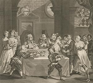 Seller image for Thomas Cook after Hogarth - 1802 Engraving, Sancho at the Feast Starved for sale by Sulis Fine Art